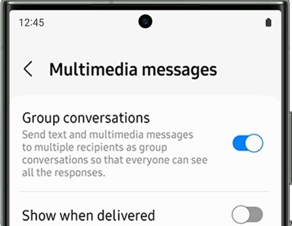 The Messages app icon may look different depending on the theme you are using on your Samsung Galaxy. . Group conversations will be sent as multimedia messages samsung